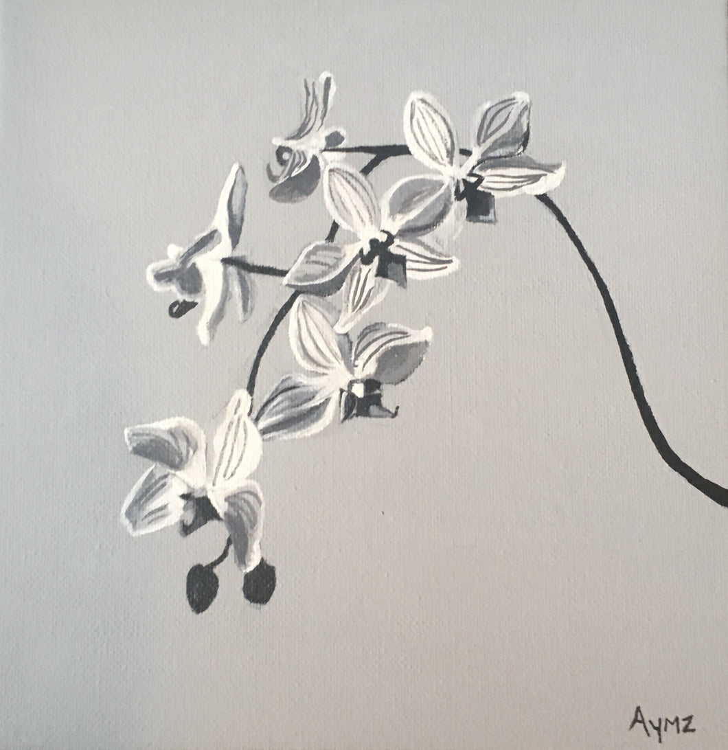 Wild orchids in grayscale - fine art print