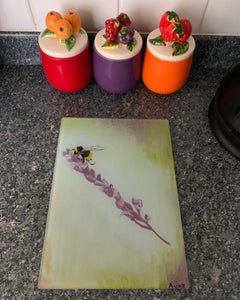 “Bee on Lavender” Glass chopping board